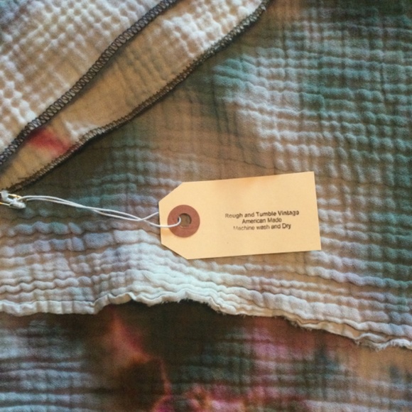 Handmade Tie died muslin cotton double tee - Picture 4 of 7